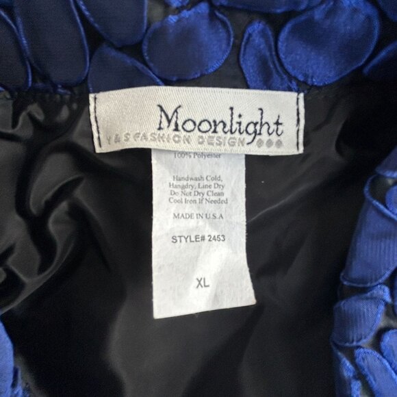 Moonlight Womens Geometric Dotted Jacquard Button Front Jacket XL Blue Artwear - Picture 3 of 6